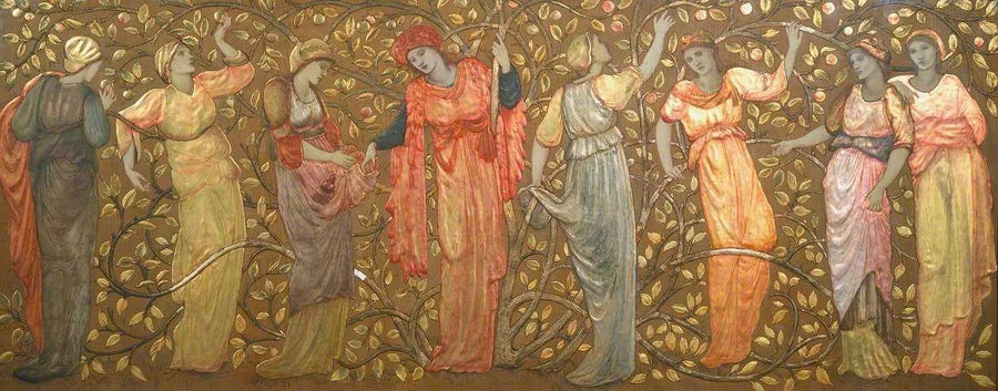 Fries van de acht vrouwen die appels plukken - Edward Burne-Jones