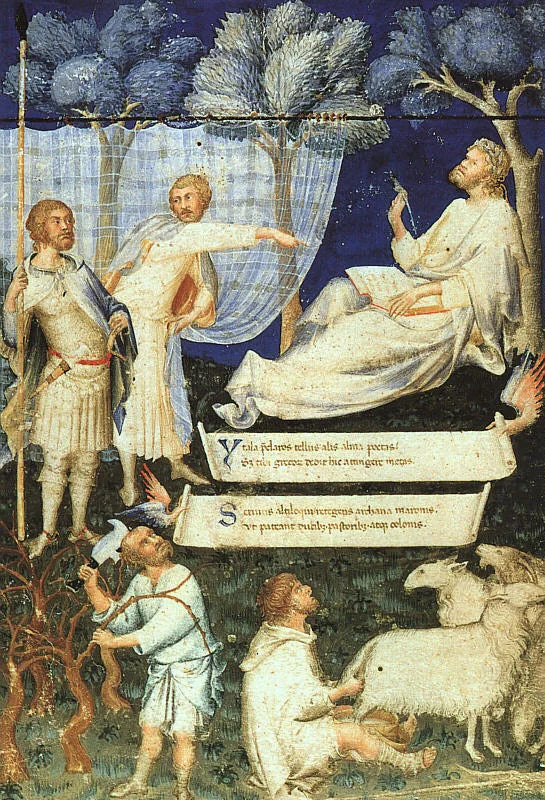 Titelpagina van de Commentaar van Servius op Vergilius - Simone Martini