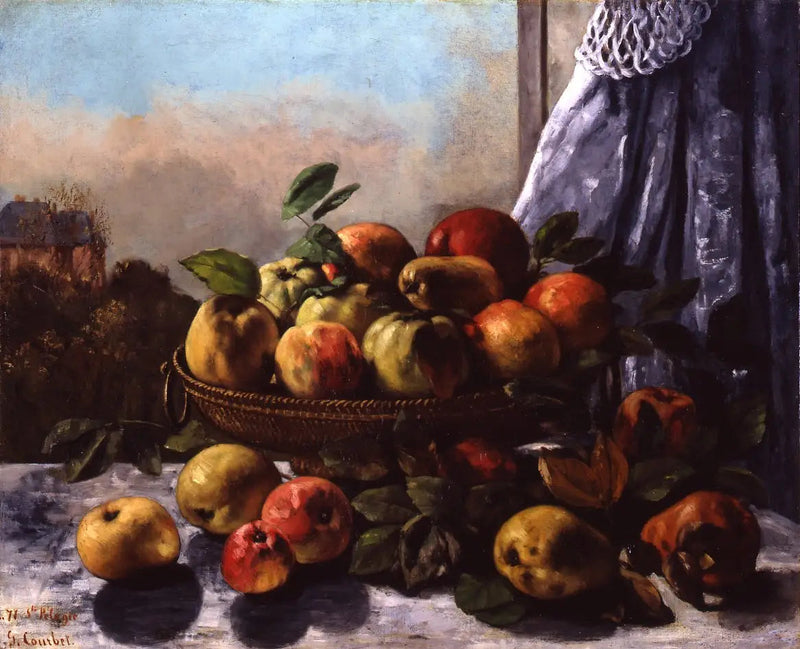 Vruchten in een mand - Gustave Courbet