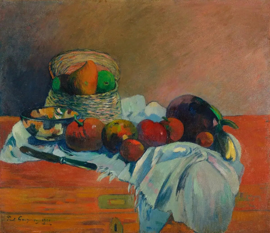 Vruchten en mes - Paul Gauguin