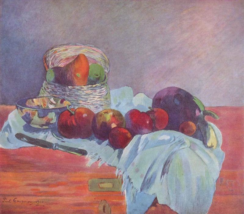 Vruchten en mes - Paul Gauguin