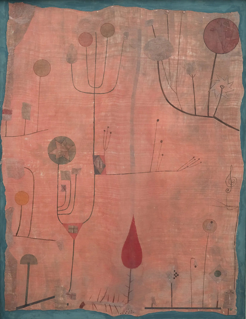 Vruchten op rode achtergrond - Paul Klee