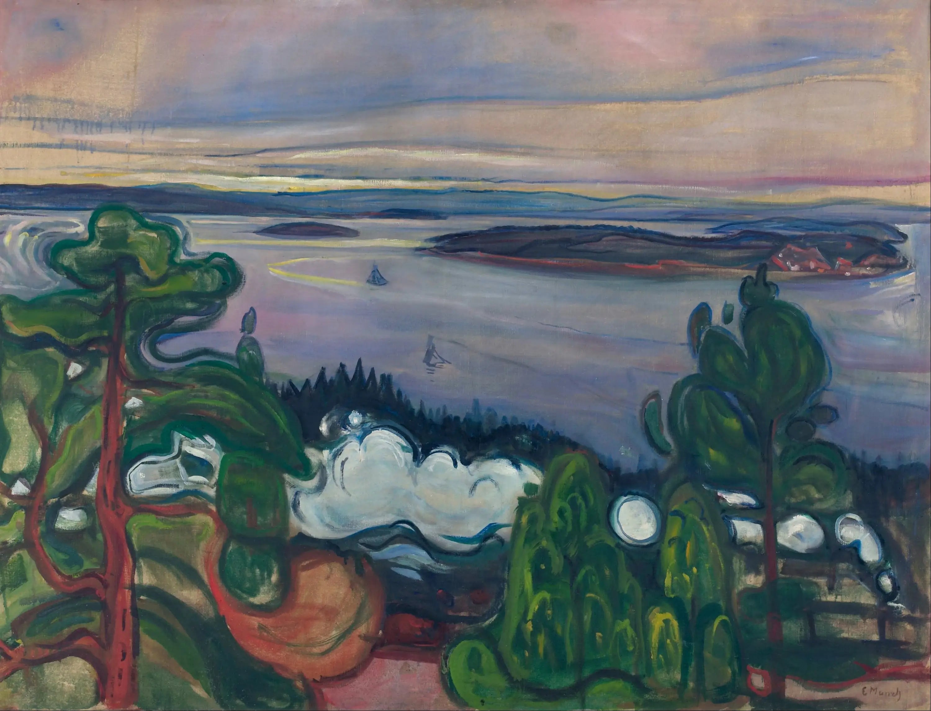Fumée de train - Edvard Munch image 1 copie de tableau peinte à la main