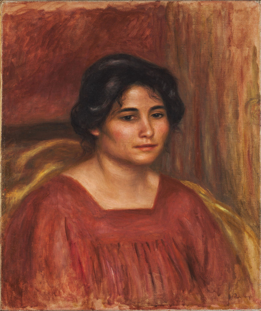 Gabriëlle in een rode jurk - Pierre-Auguste Renoir