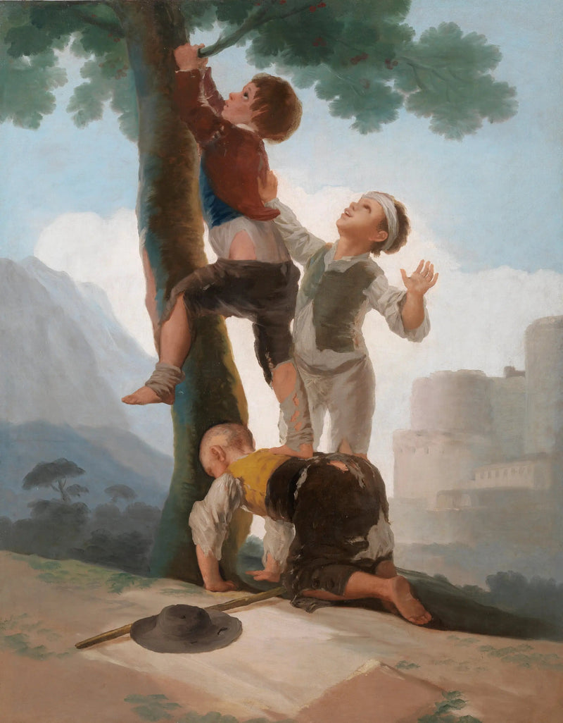Jongens die in een boom klimmen - Francisco de Goya