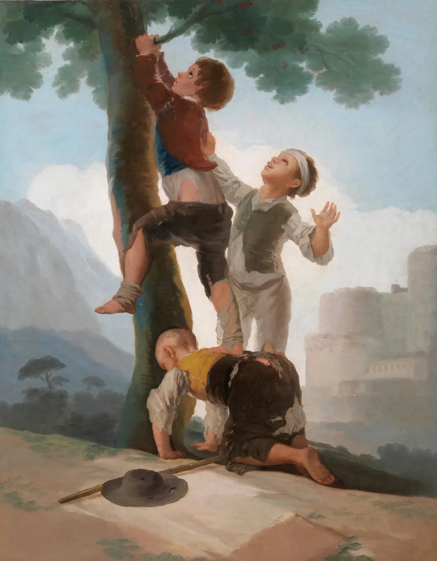 Jongens die in een boom klimmen - Francisco de Goya