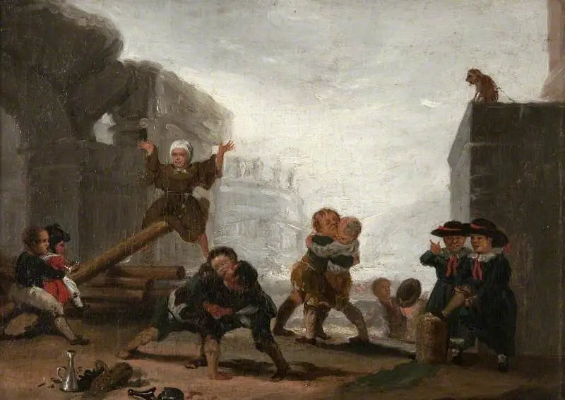 Jongens die op de schommel spelen - Francisco de Goya