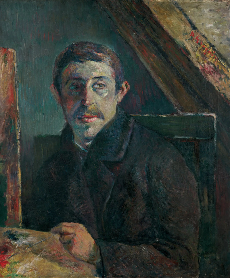 Gauguin voor zijn schildersezel - Paul Gauguin