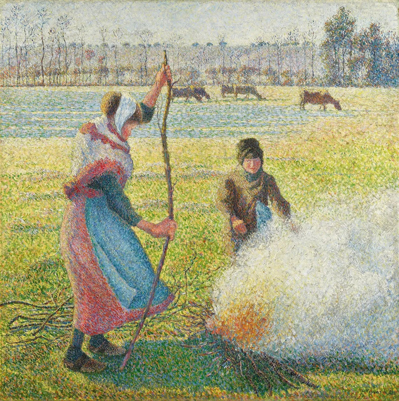 Witte_gelei,_jonge_boerin_die_vuur_maakt - Camille Pissarro