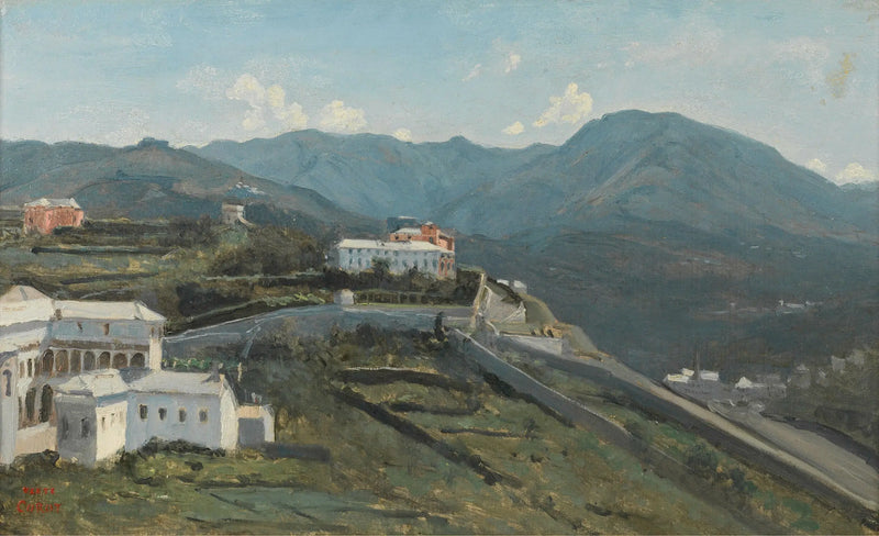 Gênes. Een stukje van de stad en de Apennijnen - Jean-Baptiste Camille Corot