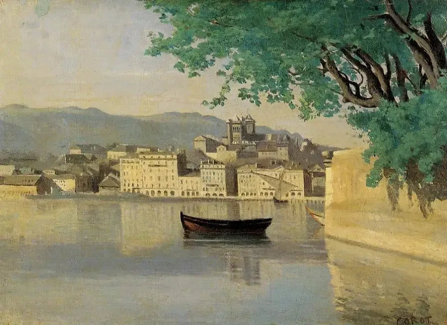 Genève, uitzicht op een deel van de stad - Jean-Baptiste Camille Corot