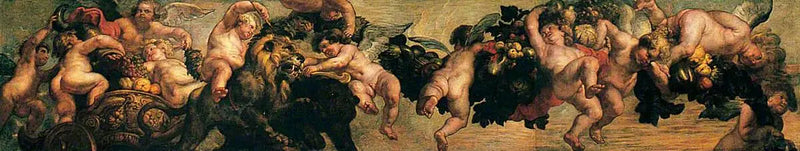 Genieën met een slinger - Peter Paul Rubens