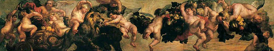 Genieën met een slinger - Peter Paul Rubens