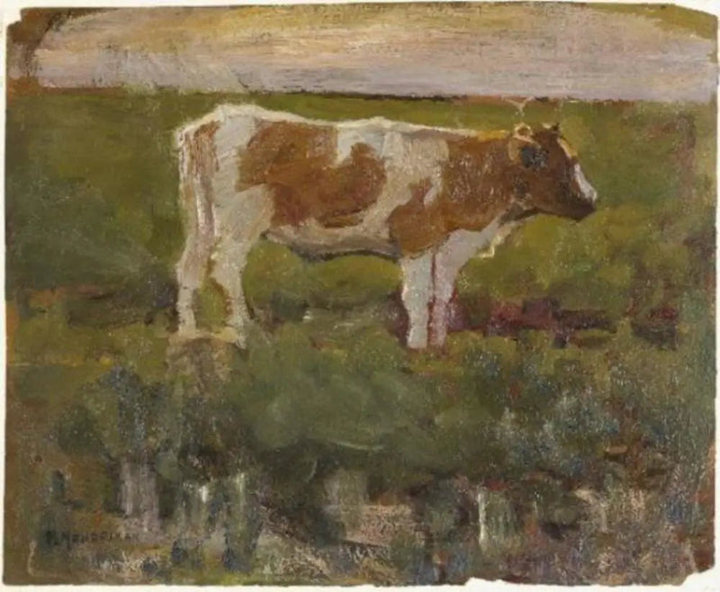 Bruine en witte koe - Piet Mondrian