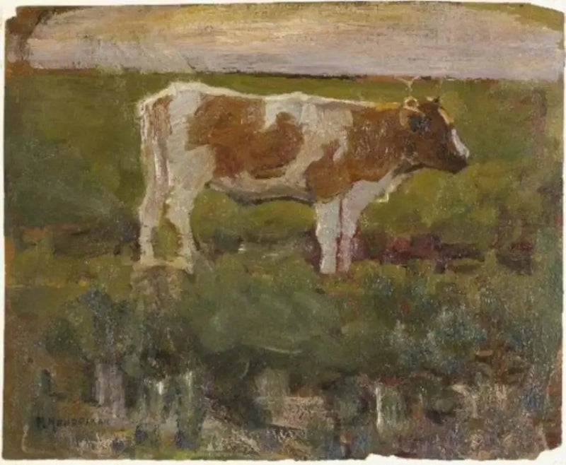 Bruine en witte koe - Piet Mondrian