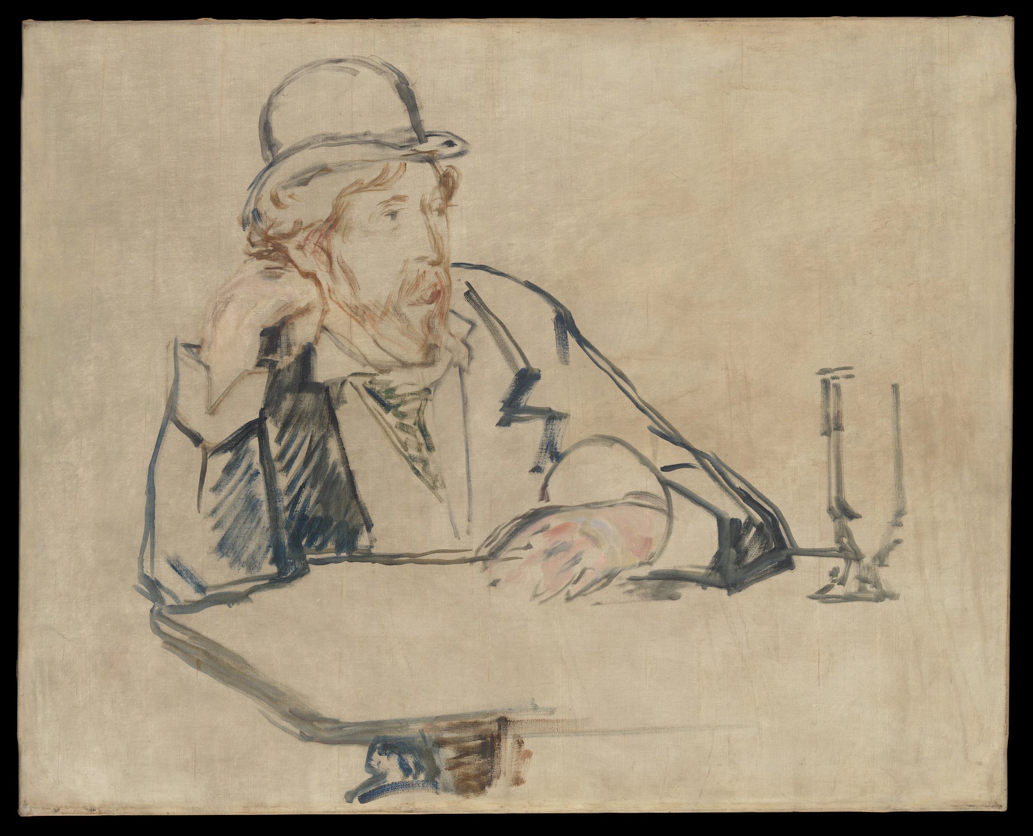 George Moore (1852-1933) au café - Edouard Manet