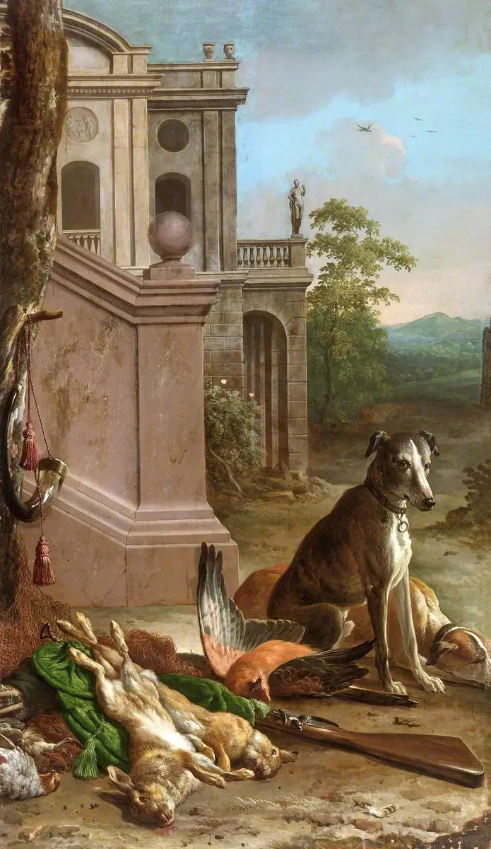 Dode wild in een landschap - Melchior de Hondecoeter