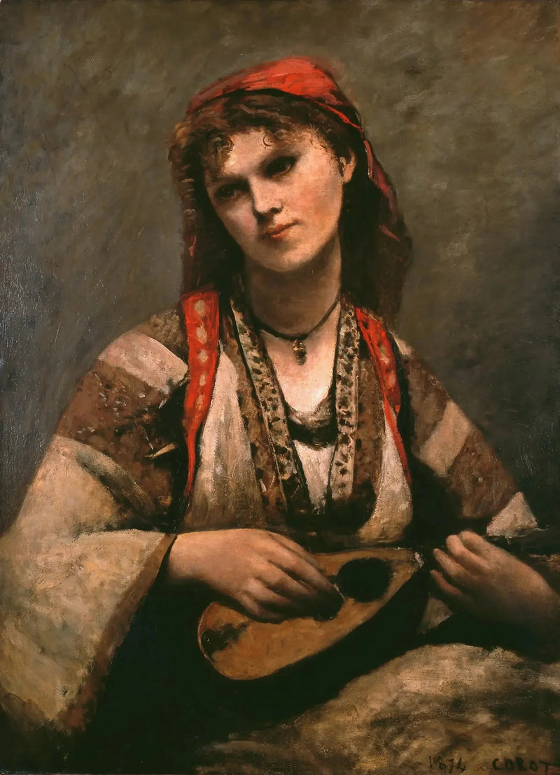 Gitane met mandoline - Jean-Baptiste Camille Corot