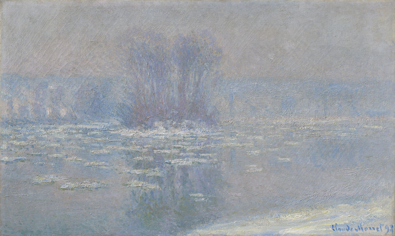 IJsblokjes in Bennecourt W1334 - Claude Monet