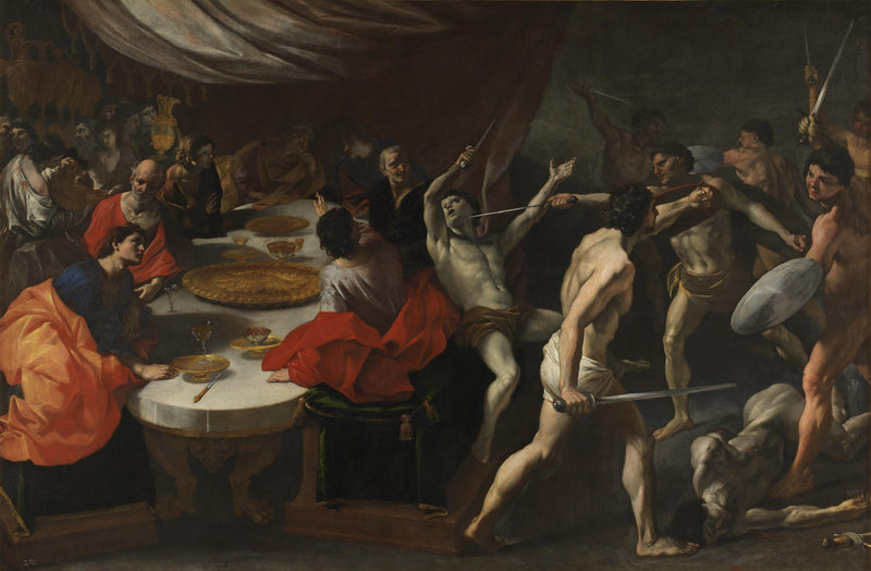 Gladiatoren op een banket - Giovanni Lanfranco