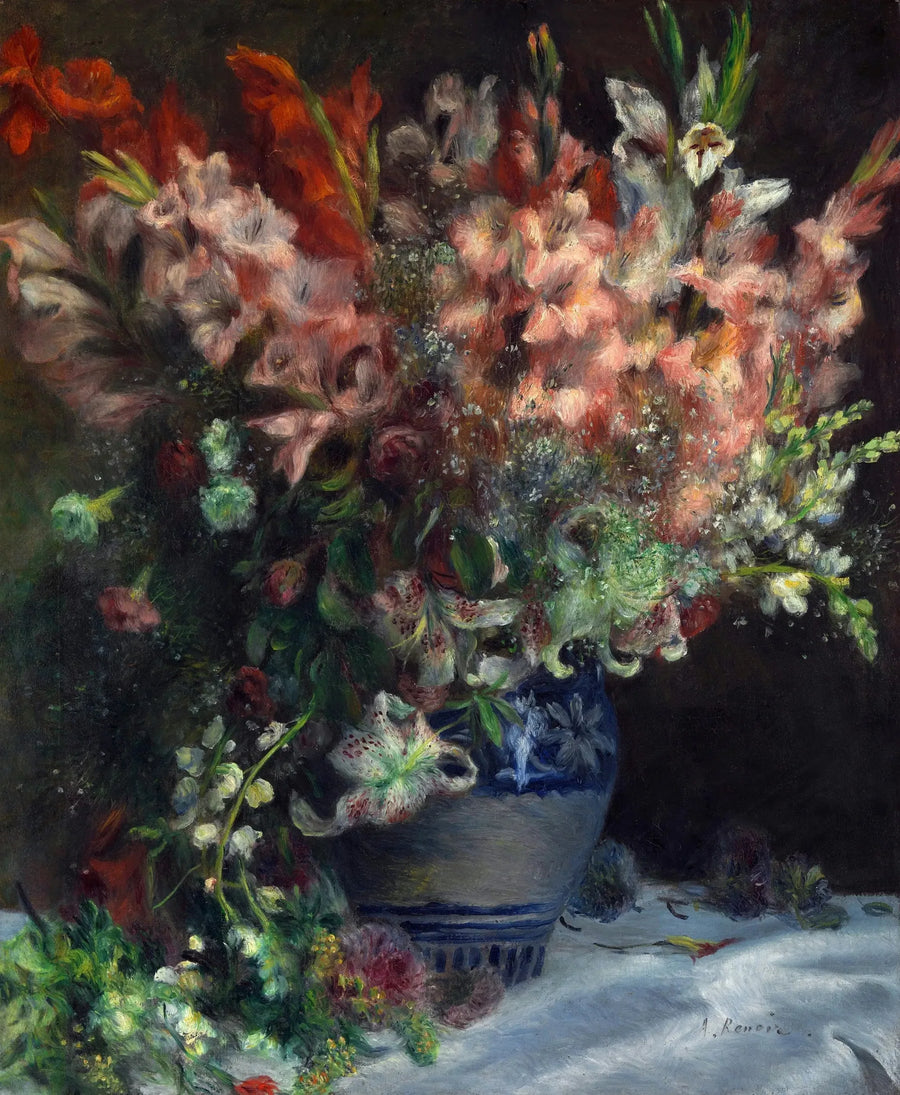 Gladiolen in een vaas - Pierre-Auguste Renoir