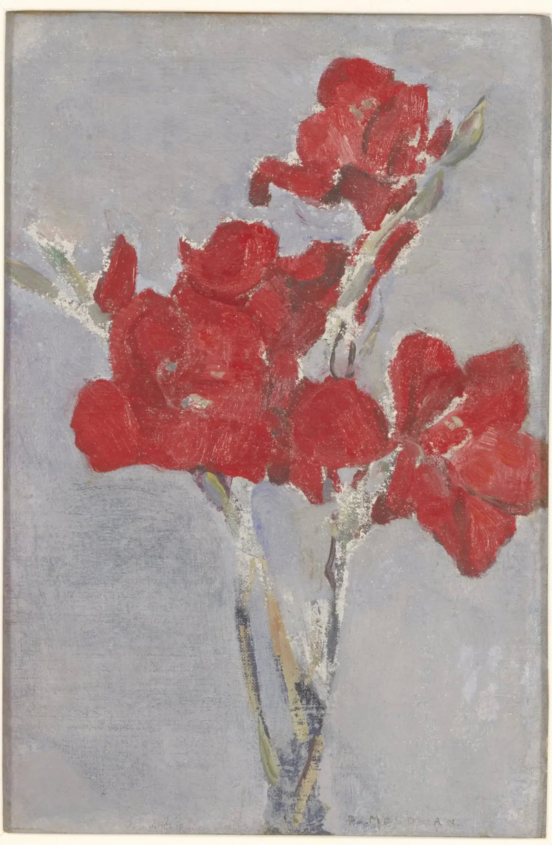Rode gladiolen - Piet Mondrian