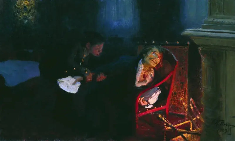 Gogol verbrandt het manuscript van het tweede deel van de « Dode zielen ». - Ilya Repin