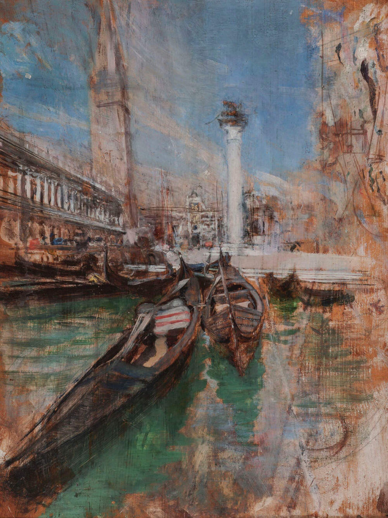 Gondels voor het San Marco plein - Giovanni Boldini