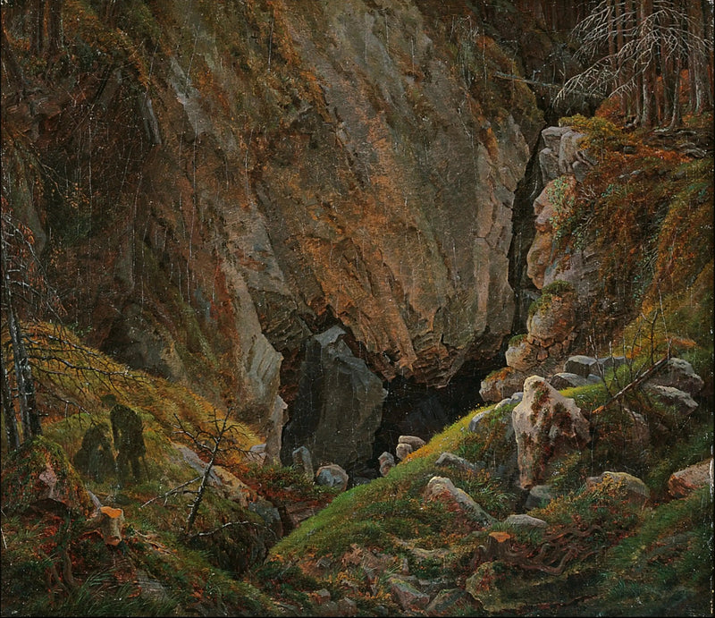 Kloof in het Hartz - Caspar David Friedrich