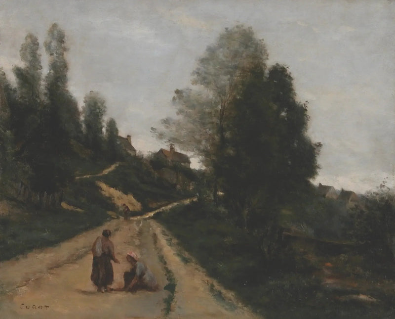 Gouvieux, nabij Chantilly. Opgaand pad - Jean-Baptiste Camille Corot