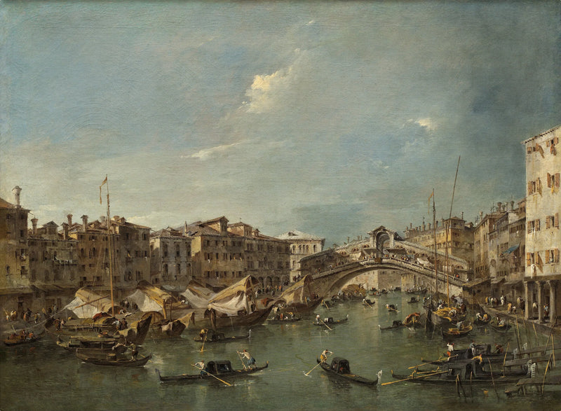 Grote Gracht met de Rialtobrug, Venetië - Francesco Guardi