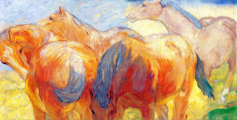 Groot schilderij van paard Lenggries I - Franz Marc