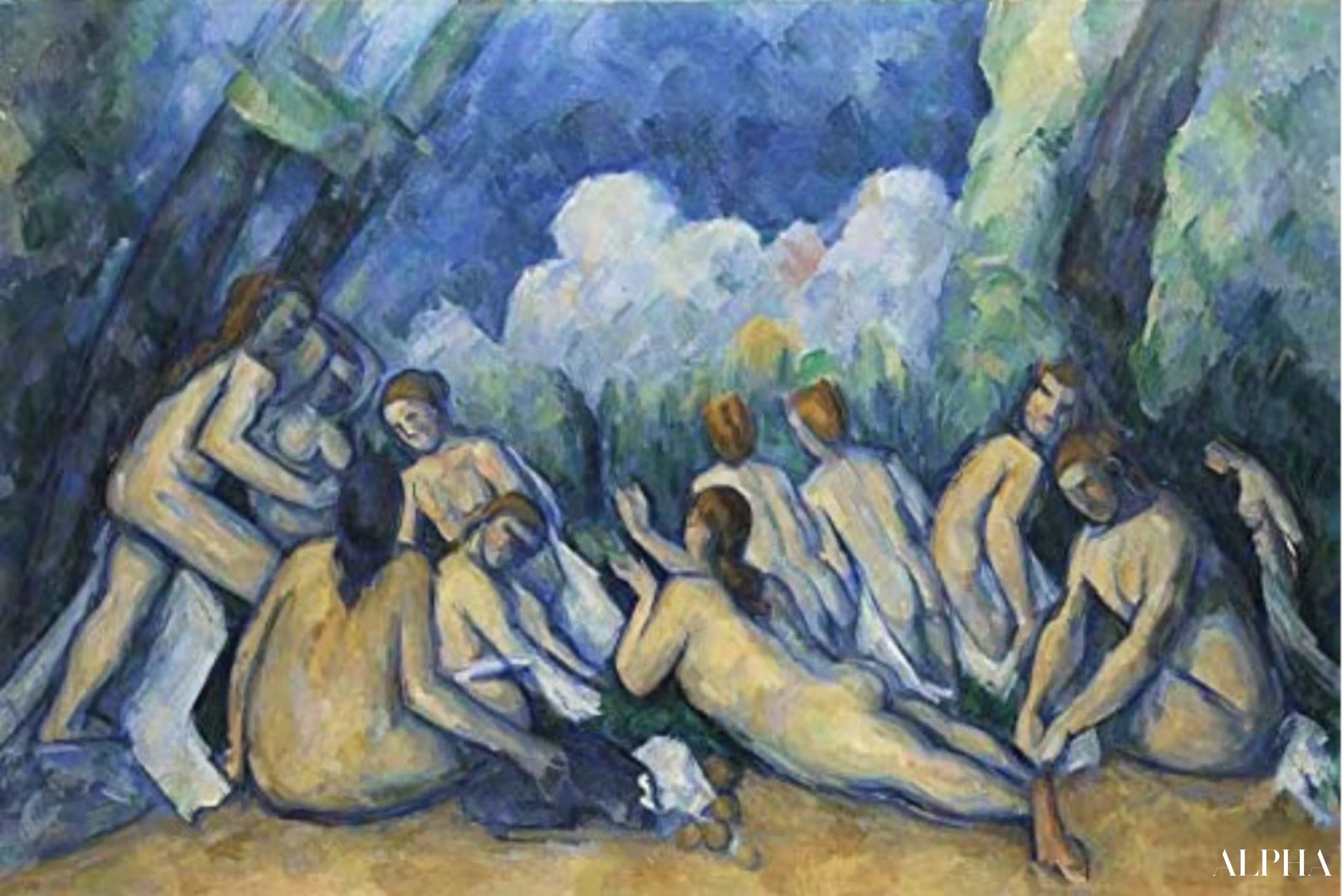 Grandes baigneuses - Paul Cézanne - Reproductions de tableaux et peintures haut de gamme