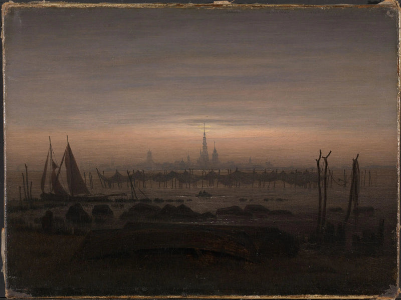 Greifswald bij maanlicht - Caspar David Friedrich