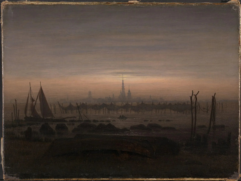 Greifswald bij maanlicht - Caspar David Friedrich
