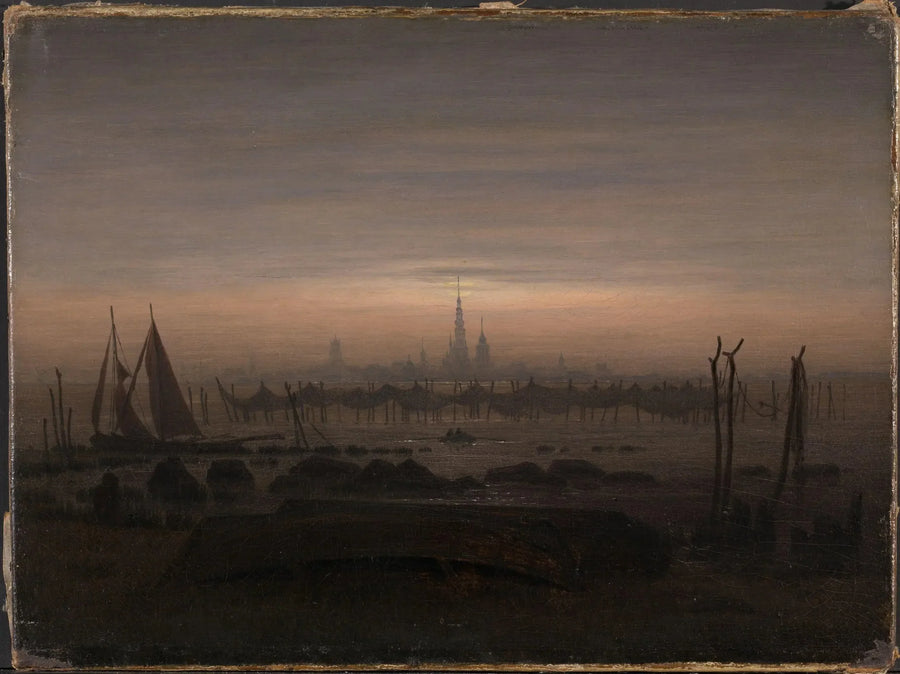 Greifswald bij maanlicht - Caspar David Friedrich