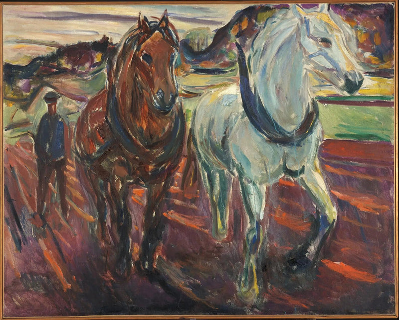 Groep trekpaarden - Edvard Munch