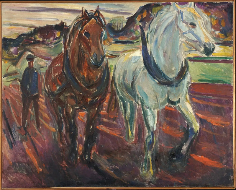 Groep trekpaarden - Edvard Munch