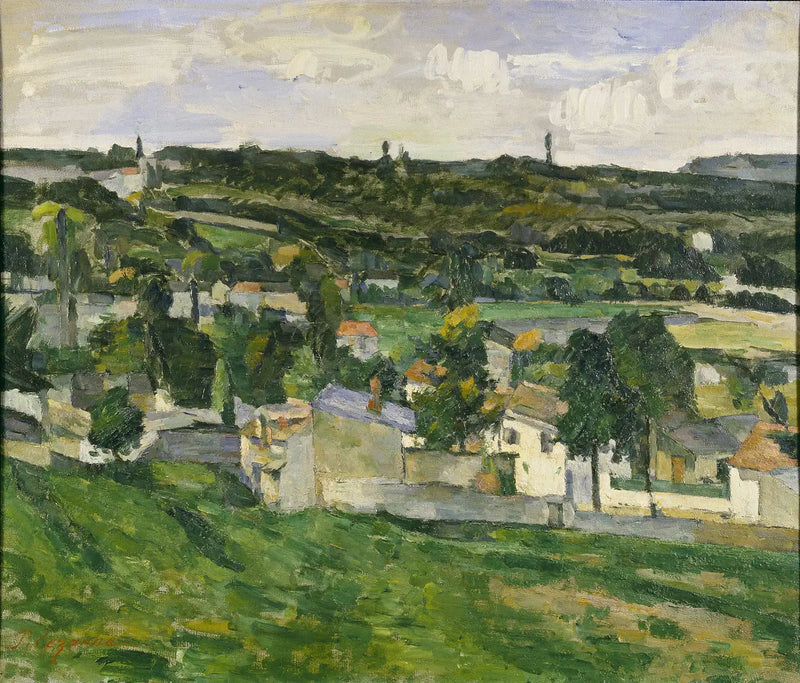 Groep huizen, landschap van Île-de-France - Paul Cézanne