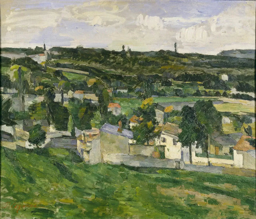 Groep huizen, landschap van Île-de-France - Paul Cézanne