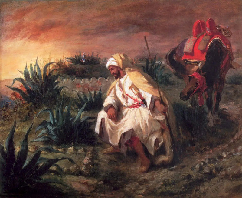 Krijger bij een graf - Eugène Delacroix