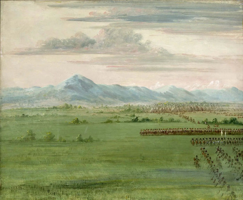 Comanche-kriegers, met witte vlag, die de draken ontvangen - George Catlin

Source:
Guerriers Comanches, avec drapeau blanc, recevant les dragons - George Catlin