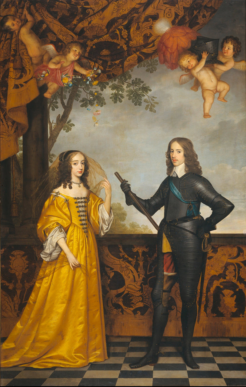 Guillaume II (1626-1650), prins van Oranje, en zijn echtgenote Marie Stuart (1631-1660) - Gerrit van Honthorst