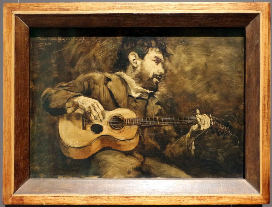 Gitarist - Portret van de Spaanse schilder Darío de Regoyos - Théophile van Rysselberghe