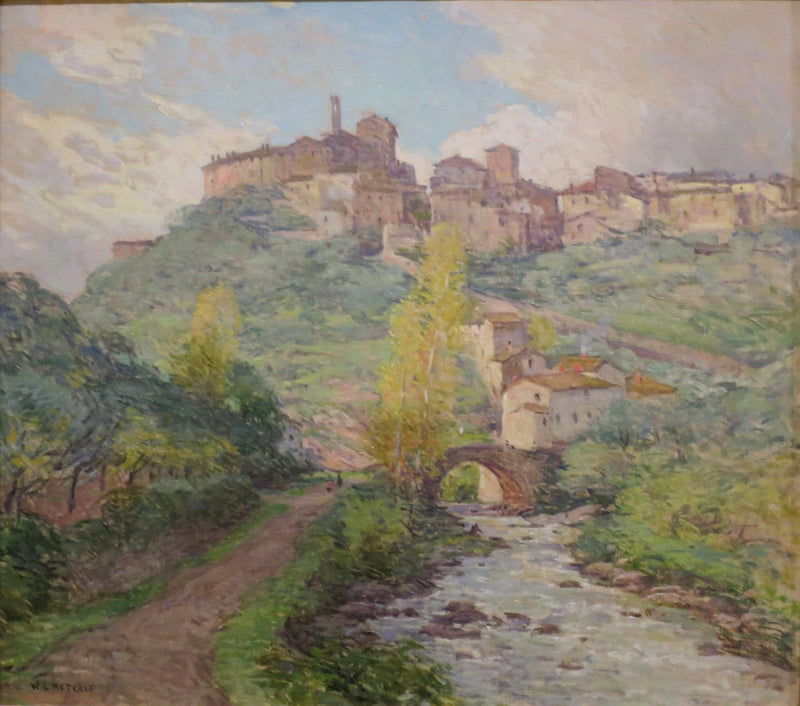 Woningen aan de helling van de heuvel, Pelago, Italië - Willard Metcalf
