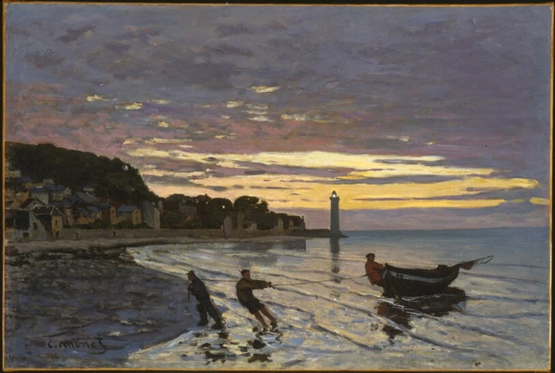 Een boot hagelen in Honfleur W37 - Claude Monet