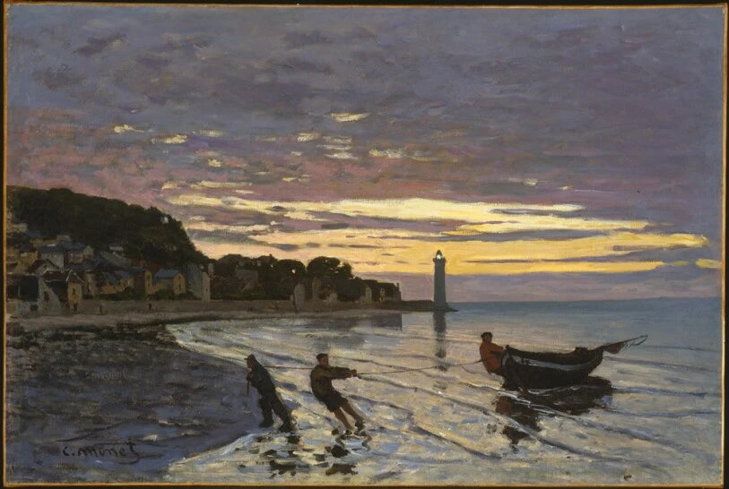 Een boot hagelen in Honfleur W37 - Claude Monet