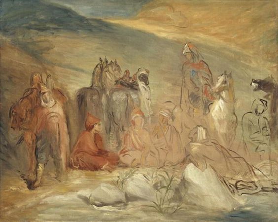 Stop de spahis bij een bron - Théodore Chassériau