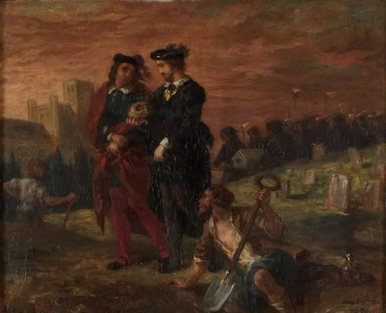 Hamlet en Horatio op de begraafplaats - Eugène Delacroix