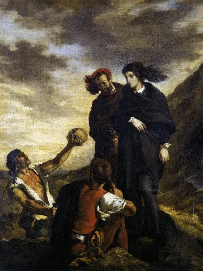 Hamlet en Horatio op de begraafplaats - Eugène Delacroix